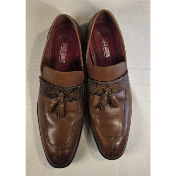 Stacy Adams Quinby Mock Toe Brown Leather Shoes‎ Size 11 Mens Paisley main image 5
